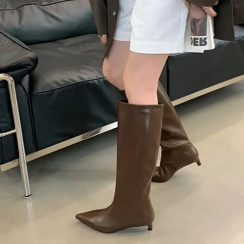 Ashton Knee High Thin Heels Boots