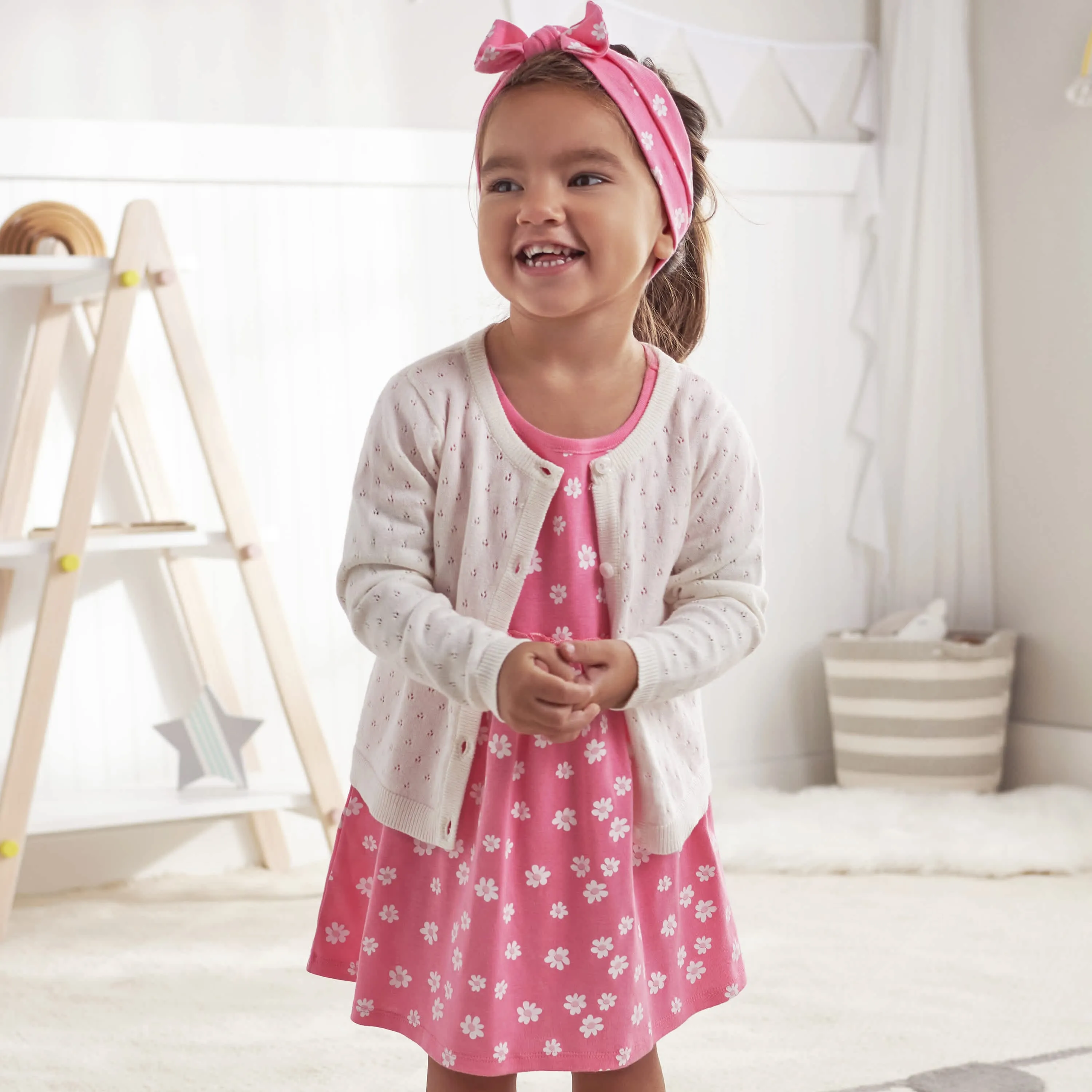 Baby & Toddler Girls White Pointelle Cardigan