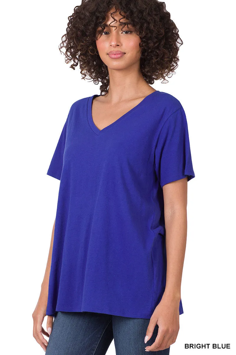 Bright Blue Better Than Basic Boyfriend Tee V-Neck