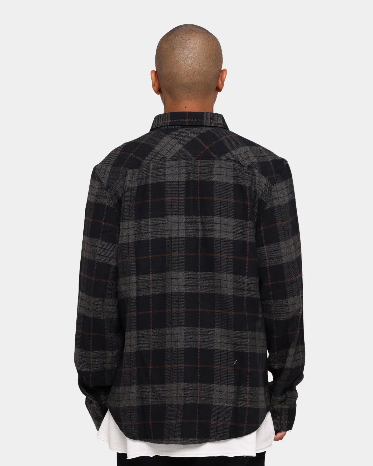 Brixton Bowery Long Sleeve Flannel Shirt Black/Charcoal