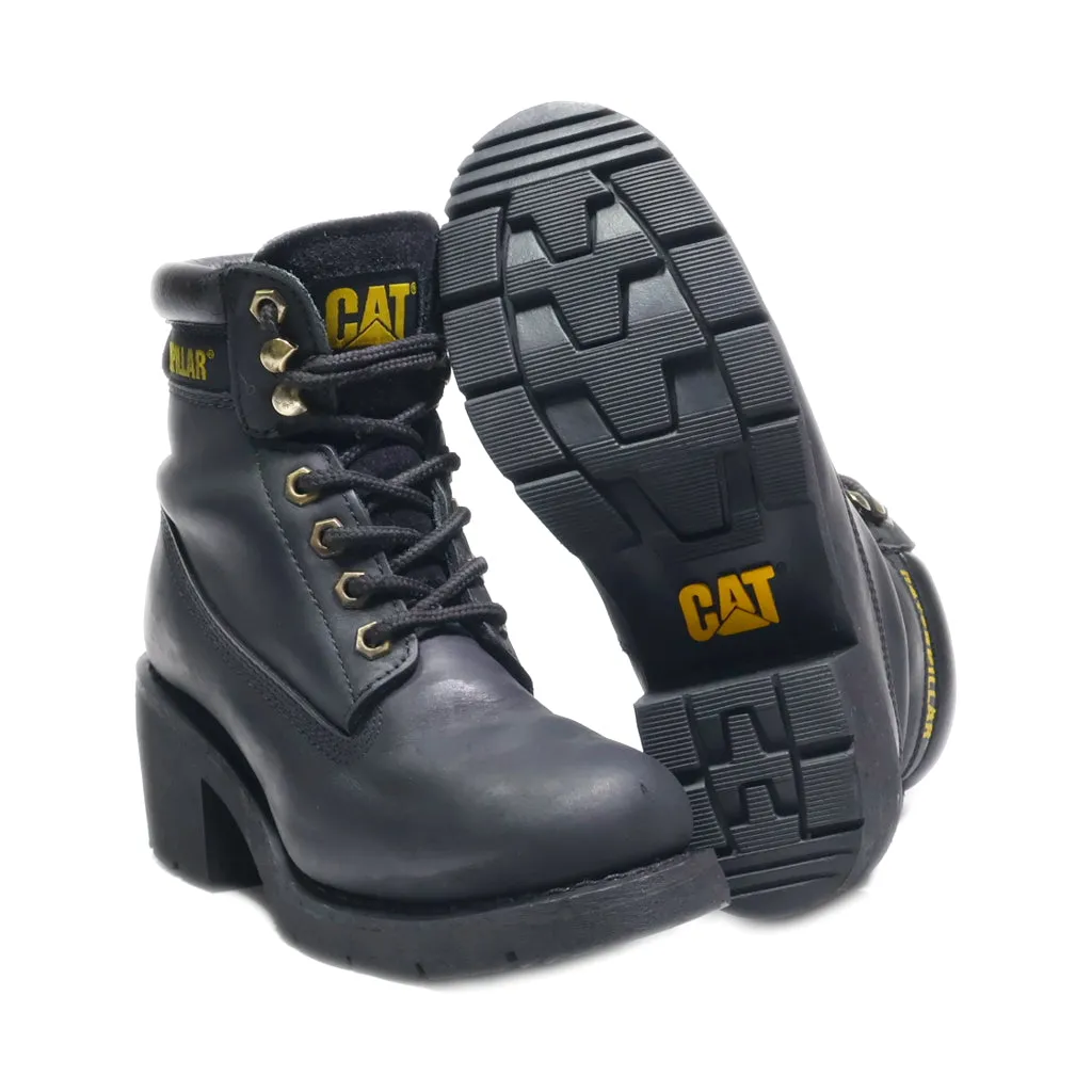 Cat Ankle Boots Leather Black Colour For Women