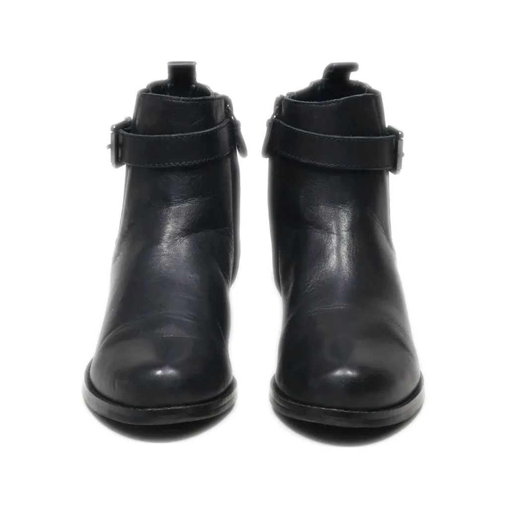 Crown Vintage Ankle Boots Leather Black Colour For Women