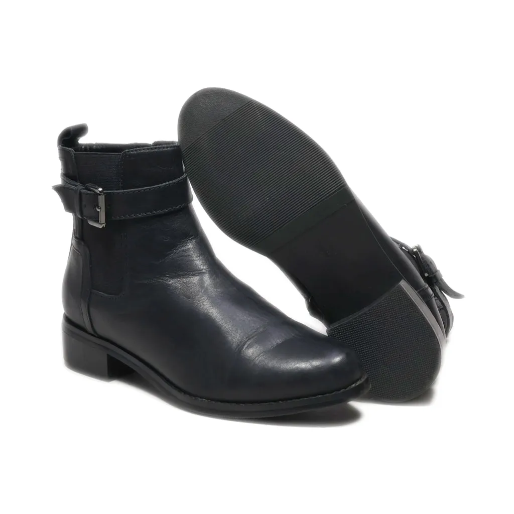 Crown Vintage Ankle Boots Leather Black Colour For Women