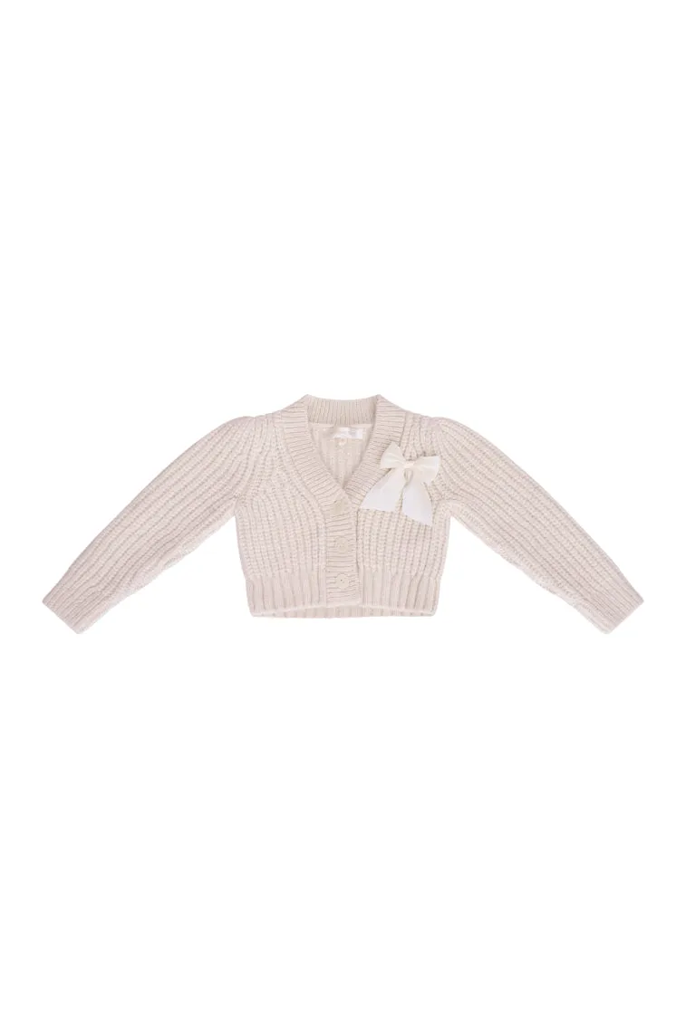 Girls Teisha Alpaca Bow Cardigan