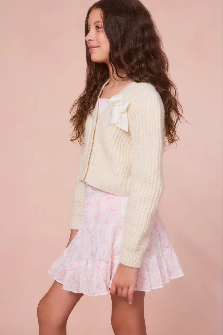 Girls Teisha Alpaca Bow Cardigan