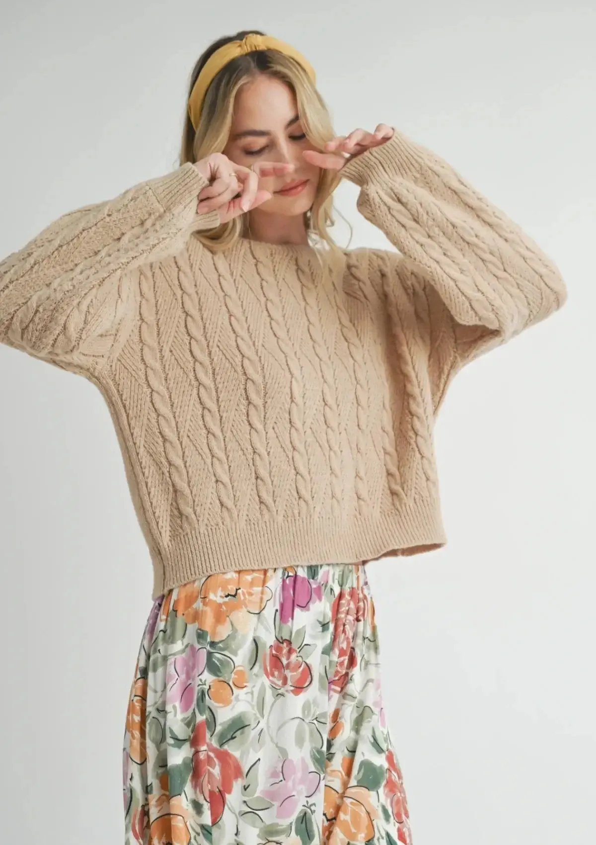 Happier Times Knit Sweater - Taupe