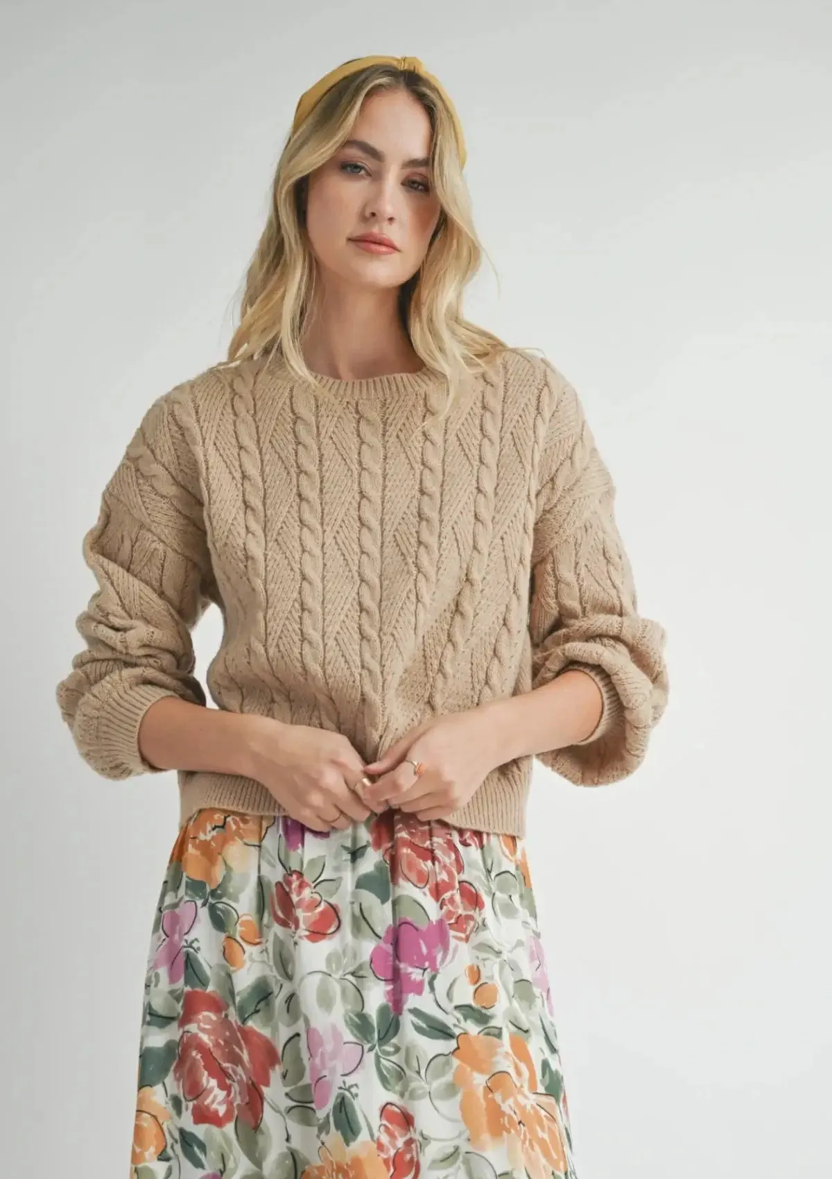 Happier Times Knit Sweater - Taupe