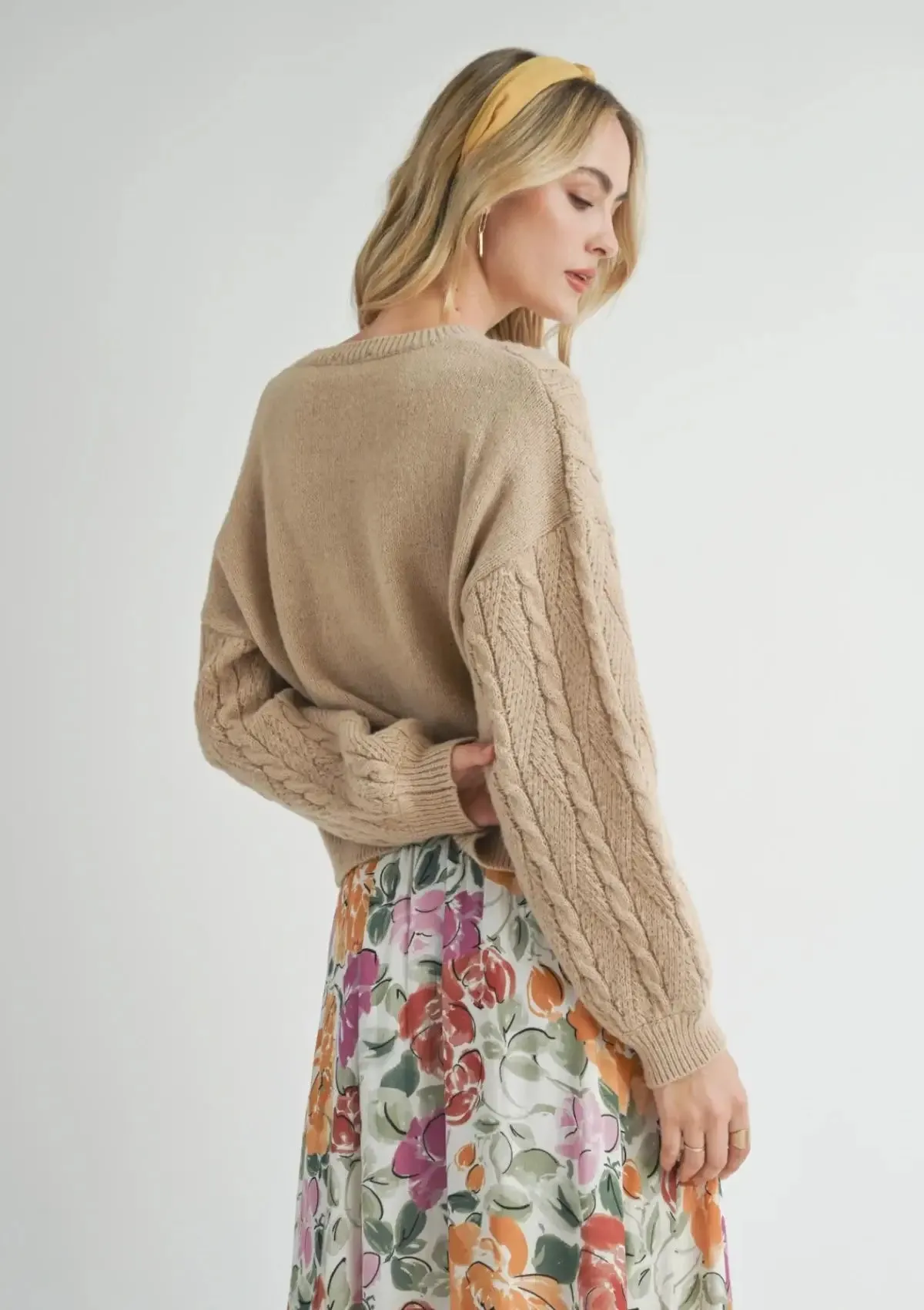 Happier Times Knit Sweater - Taupe