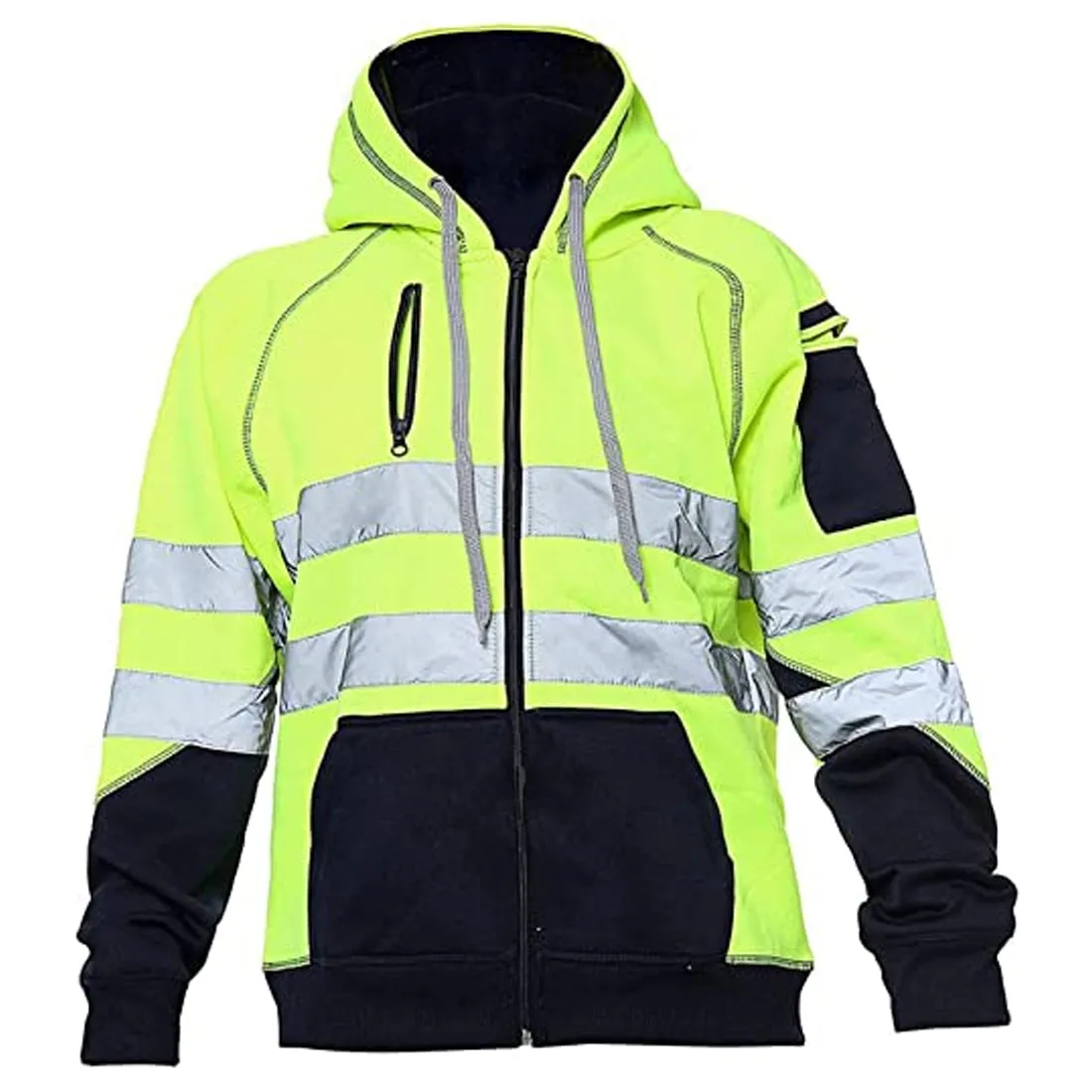 Hi Viz Work Wear Zipper Jumper Hoodie