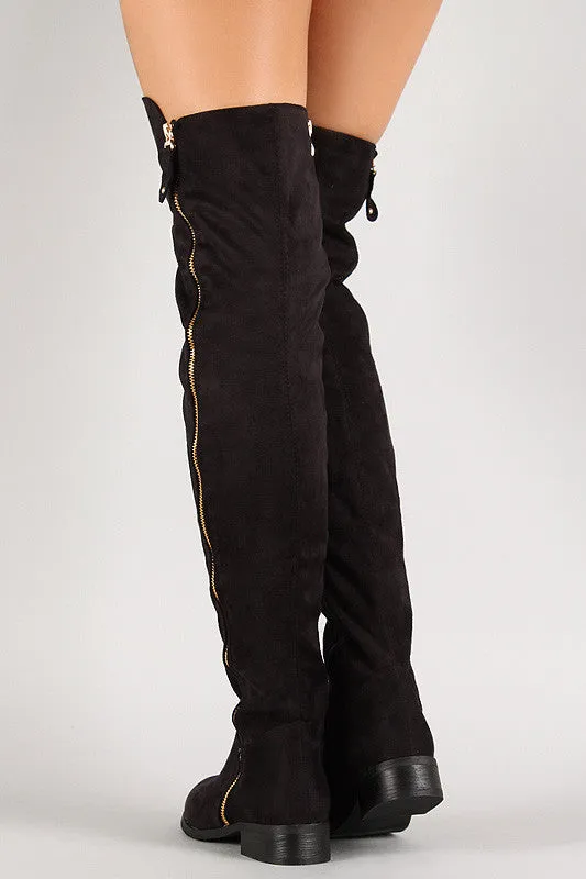 Liliana Suede Zip Up Over-The-Knee Riding Boot