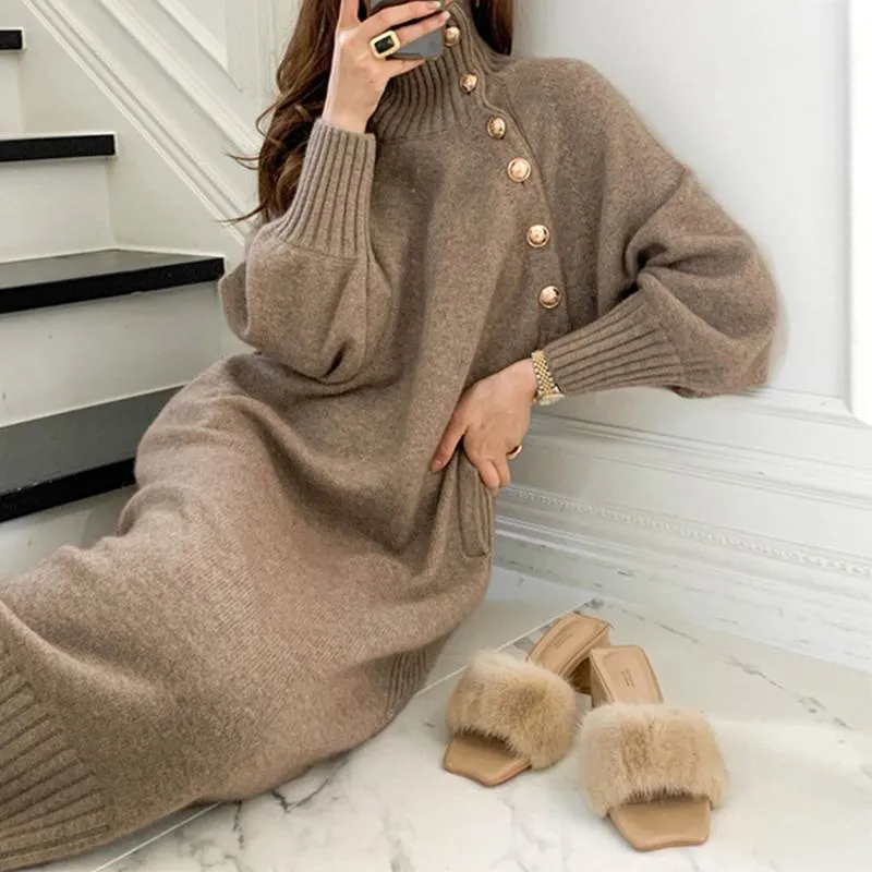 Long Style French Style Knit Top