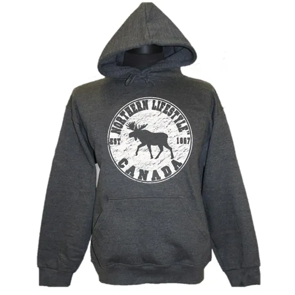 Men and Women's Fleece hoodie Sweatshirt With Moose Lifestyle design.