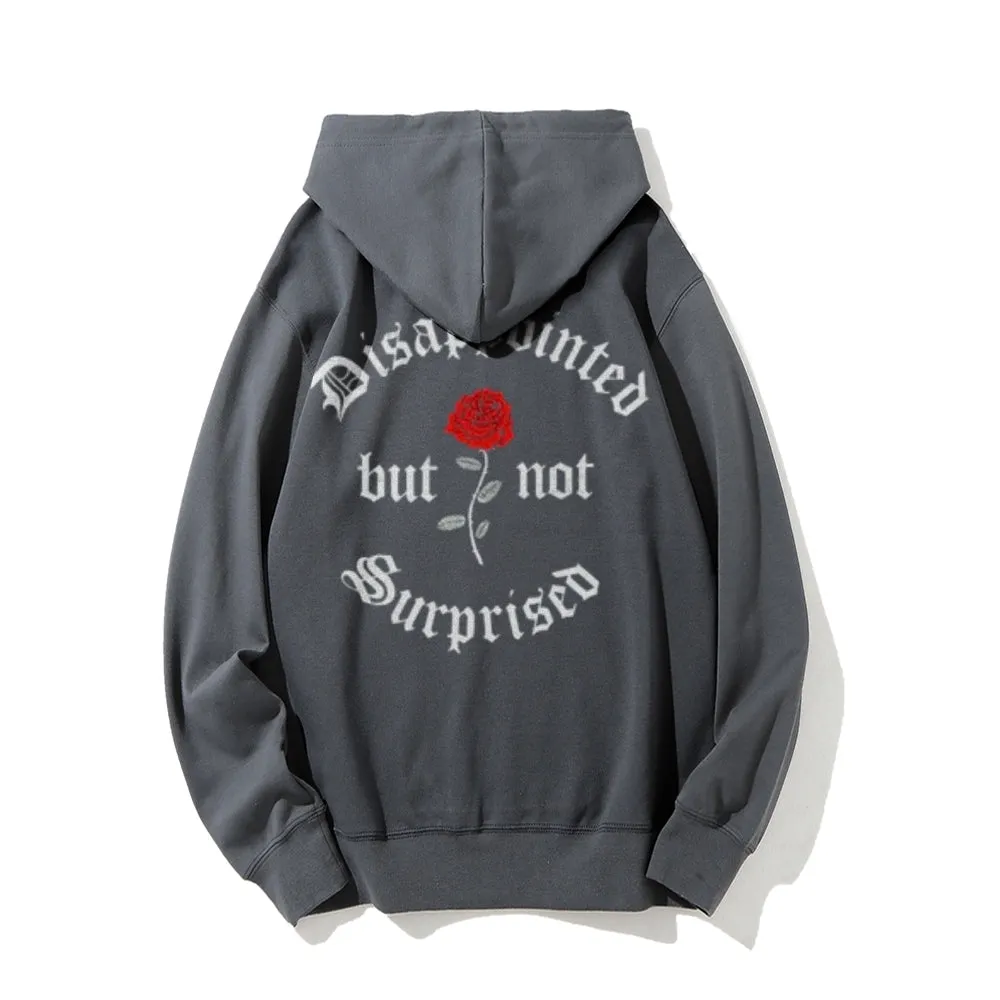 Mens DISAPPOINTED BUT NO SURPRISE Skull Graphic Pullover Hoodies