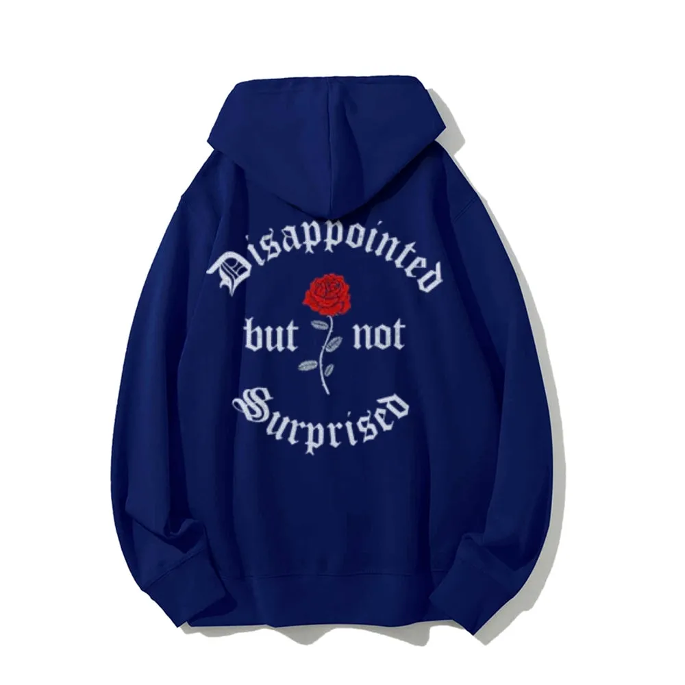 Mens DISAPPOINTED BUT NO SURPRISE Skull Graphic Pullover Hoodies