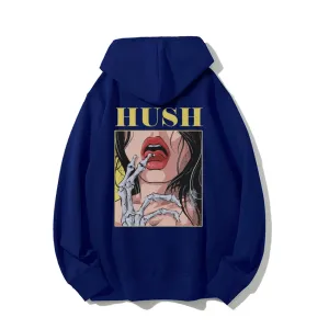 Mens Hush Finger Skull Graphic Hoodies