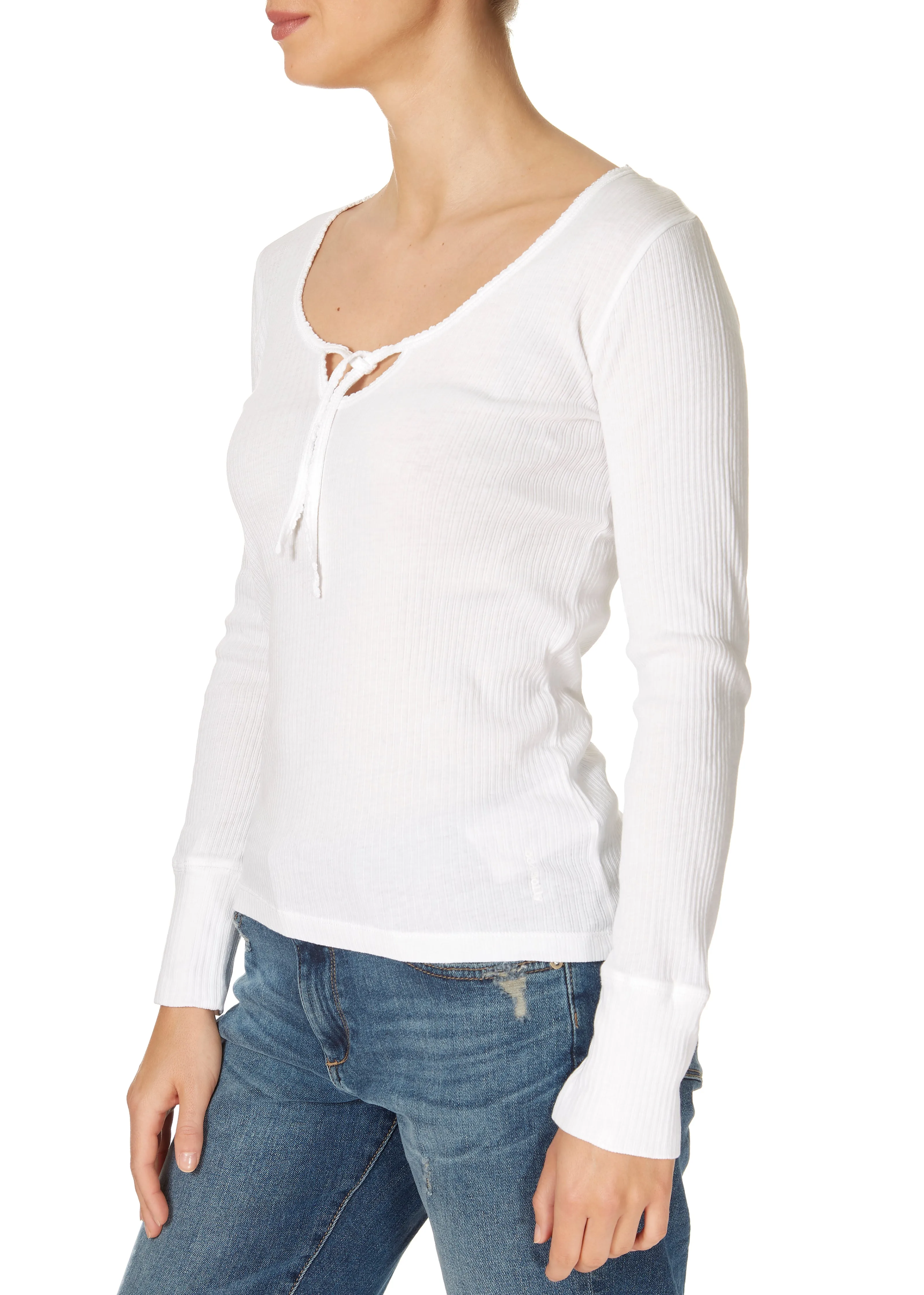 Odd Molly Roberta Long Sleeve Top Bright White