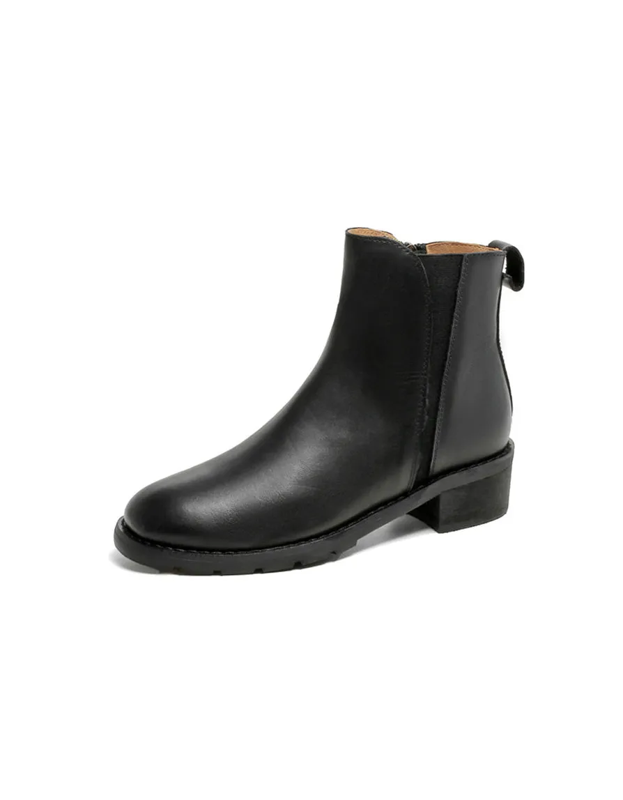 Real Leather Versatile British Style Chelsea Boots