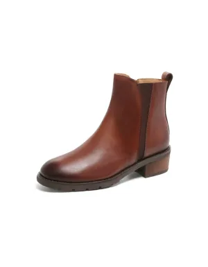 Real Leather Versatile British Style Chelsea Boots