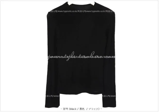 Spring Sexy Elastic Korean Style Skinny Slim Fit Long Sleeve Tops #2221