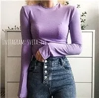 Spring Sexy Elastic Korean Style Skinny Slim Fit Long Sleeve Tops #2221