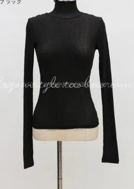 Turtleneck Sexy Basic Korean Style Long Sleeve