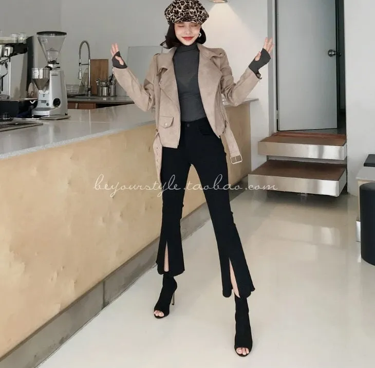 Turtleneck Sexy Basic Korean Style Long Sleeve