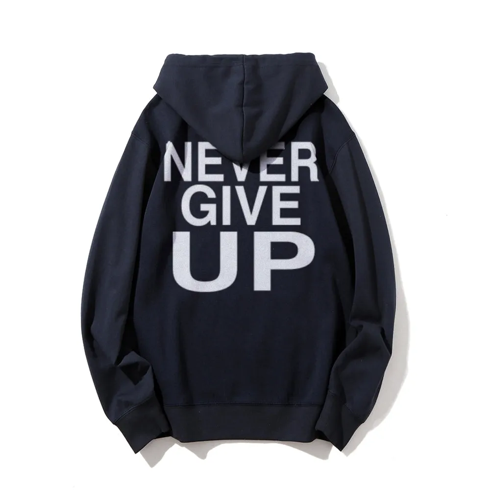 Women NEVER GIVE UP Graphic Hoodies