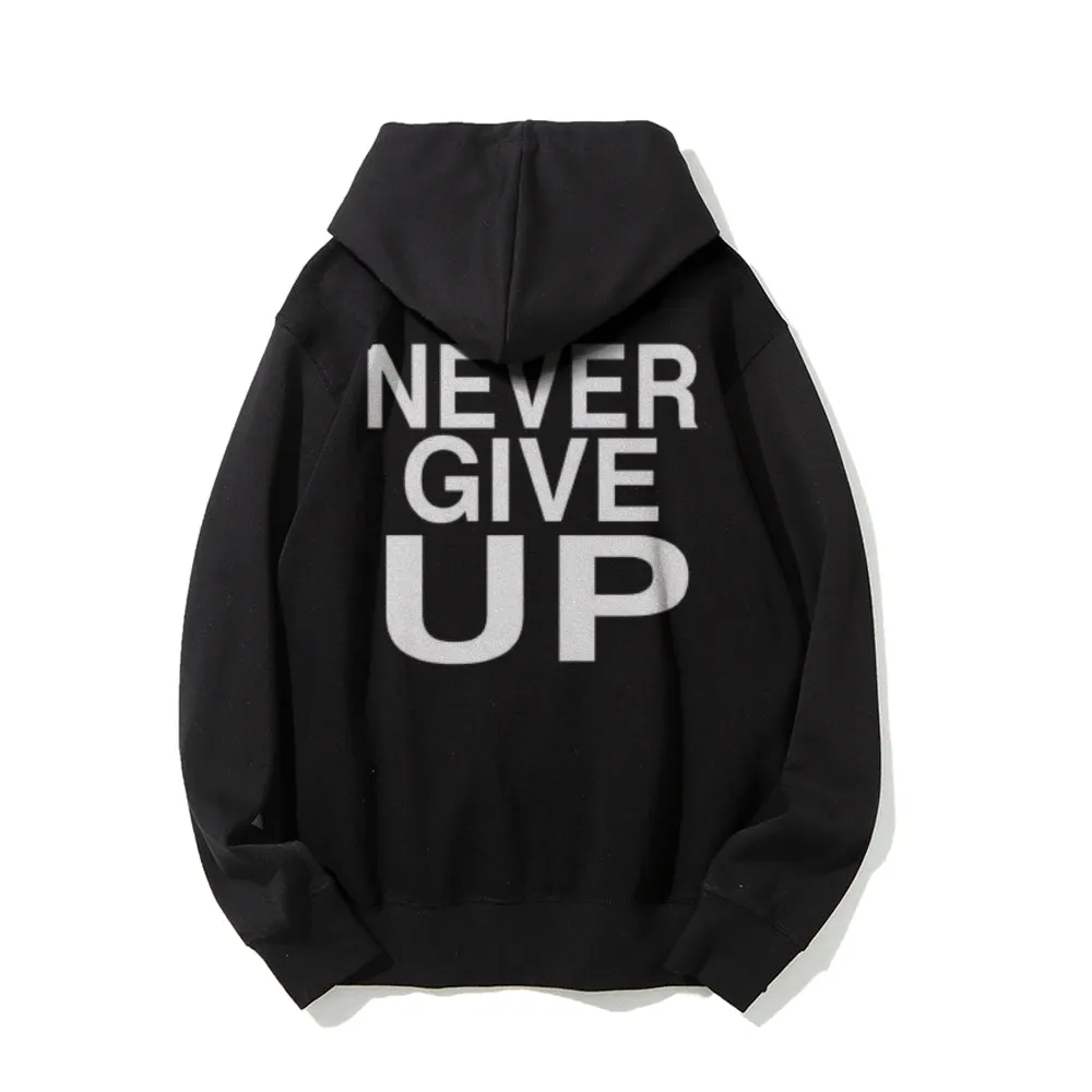 Women NEVER GIVE UP Graphic Hoodies