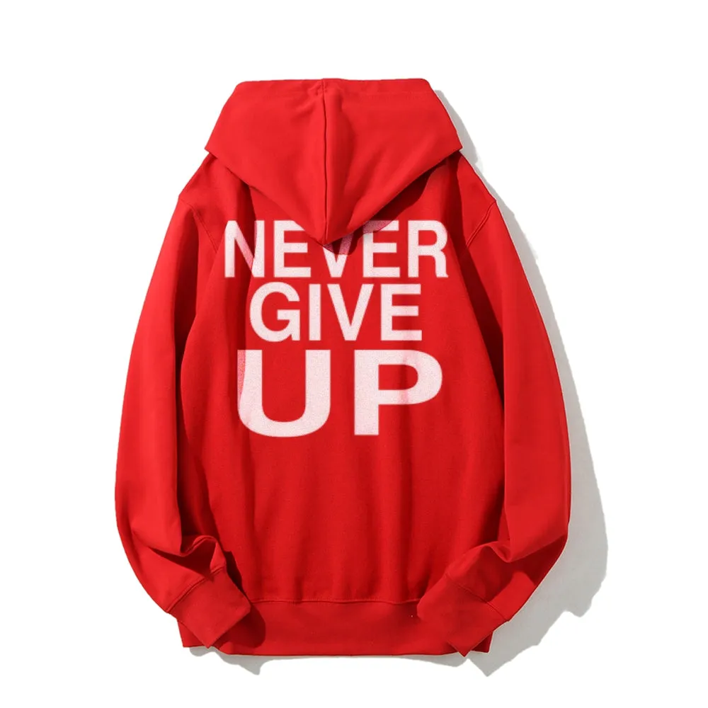 Women NEVER GIVE UP Graphic Hoodies